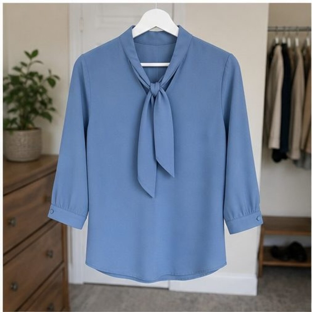 Blue Smocked Top